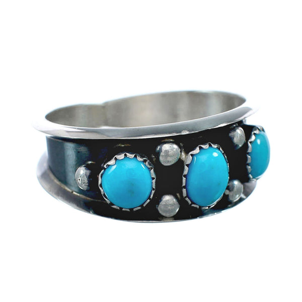 Sterling Silver Turquoise Navajo Ring Size 14-1/4 JX130802